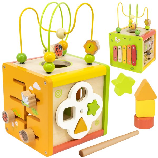 VIGA-Wooden-Educational-Cube-5-in-1 Viga Wooden Educational Cube 5-in-1