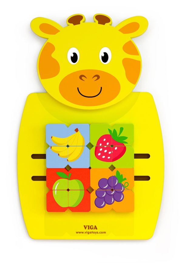 VIGA-Wooden-Giraffe-Manipulative-Board-FSC-Montessori-Certificate VIGA Wooden Giraffe Manipulative Board FSC Montessori Certificate