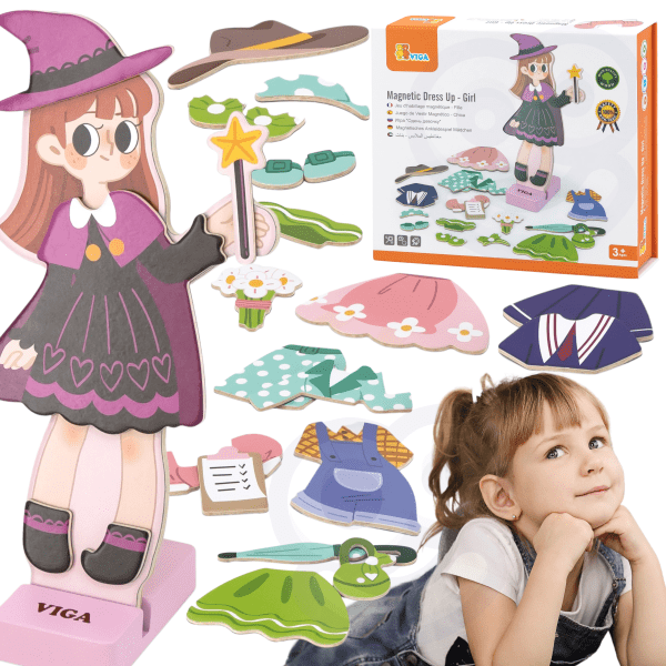 VIGA-Wooden-Magnetic-Educational-Dress-Up-Puzzle VIGA Wooden Magnetic Educational Dress Up Puzzle