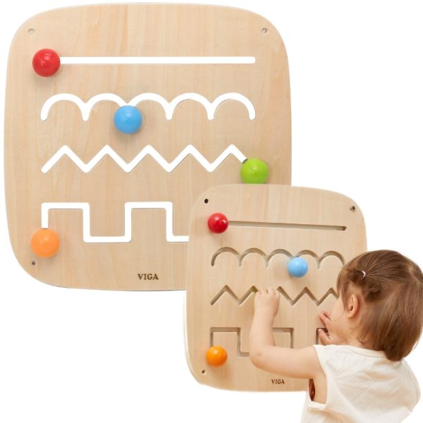 VIGA-Wooden-Manipulative-Sensory-Maze-Board VIGA Wooden Manipulative Sensory Maze Board