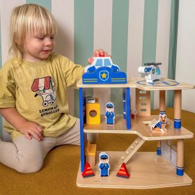 VIGA-Wooden-Police-Station-Police-Car-3-levels-14-pieces-1