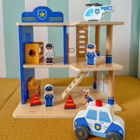VIGA-Wooden-Police-Station-Police-Car-3-levels-14-pieces-2