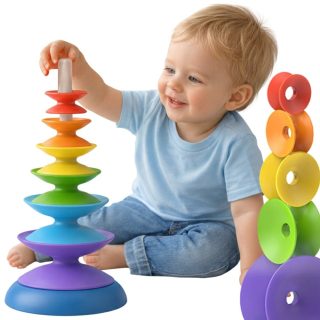 WOOPIE BABY Colorful Tower Puzzle Pyramid Educational 18m+