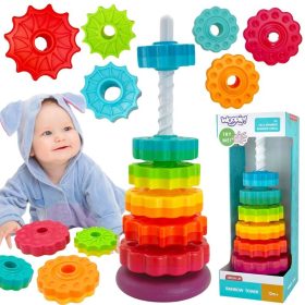 WOOPIE-BABY-Educational-Pyramid-Twisted-Tower WOOPIE BABY Educational Pyramid Twisted Tower
