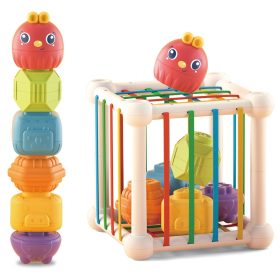 WOOPIE BABY Flexible Sensory Cube Sorter for Children Animals + Rattle 7 pcs.