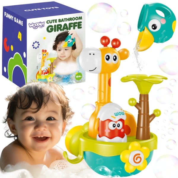 WOOPIE BABY Giraffe Bath Toy with Suction Cup Funnel