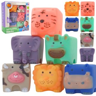 WOOPIE BABY Sensory Blocks Animals Squeeze Puzzle + Sound 6 pcs.