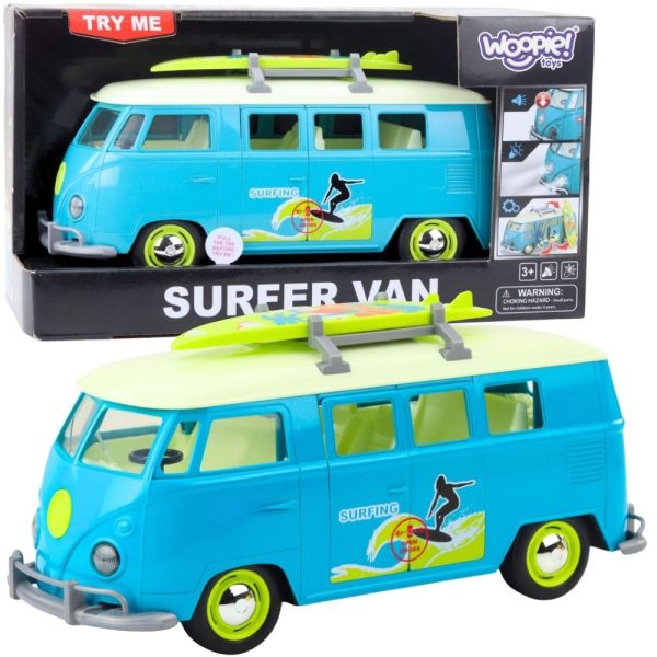 WOOPIE-Car-Bus-Surfing-Classic-Red-With-Lights-And-Sound-Model-114 WOOPIE Car Bus Surfing Classic Red With Lights And Sound Model 1:14