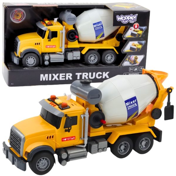 WOOPIE-Cement-Mixer-Truck-Rotating-Drum-Lights-Sounds-Yellow WOOPIE Cement Mixer Truck Rotating Drum Lights Sounds Yellow
