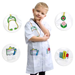 WOOPIE Doctor's Apron Costume for Children up to approx. 120 cm