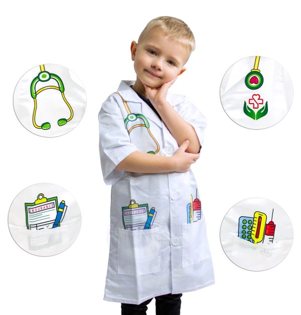 WOOPIE-Doctors-Apron-Costume-for-Children-up-to-approx.-120-cm WOOPIE Doctor's Apron Costume for Children up to approx. 120 cm