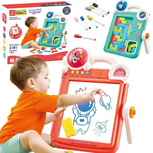 WOOPIE-Double-Sided-Drawing-Board-Tetris-Game-2-in-1-Orange WOOPIE Double-Sided Drawing Board Tetris Game 2 in 1 Orange
