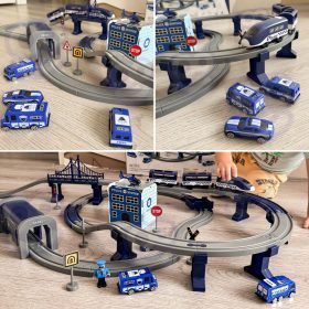 WOOPIE-Electric-Train-Car-Track-Police-Station-Helicopter-Cars-92-pcs-2