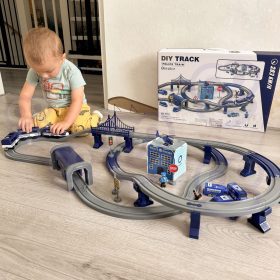 WOOPIE-Electric-Train-Car-Track-Police-Station-Helicopter-Cars-92-pcs-3