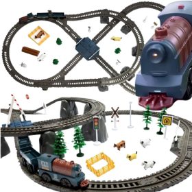 WOOPIE-Electric-Train-Freight-Locomotive-XXL-Track-90-pcs WOOPIE Electric Train Freight Locomotive XXL Track 90 pcs.