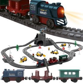 WOOPIE-Electric-Train-Track-Retro-Train-Locomotive-2-Wagons-–-76-piece-Set WOOPIE Electric Train Track Retro Train Locomotive + 2 Wagons – 76-piece Set