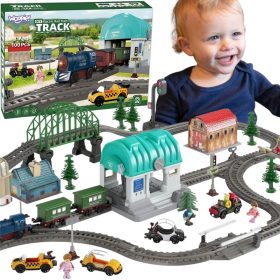 WOOPIE Electric Train Track XXL Train Locomotive Town Set 108 pcs.