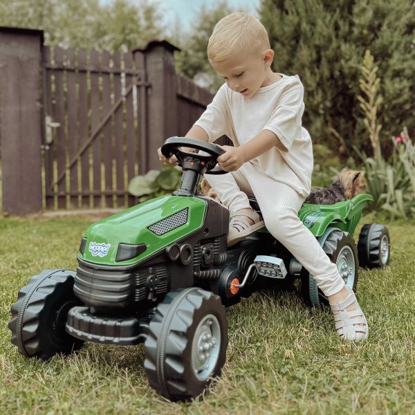 WOOPIE Farmer GoTrac MAXI Pedal Tractor with Silent Wheel Trailer