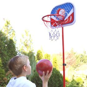 WOOPIE-Freestanding-Basketball-Set-Adjustable-Height-90-170cm-Ball-1