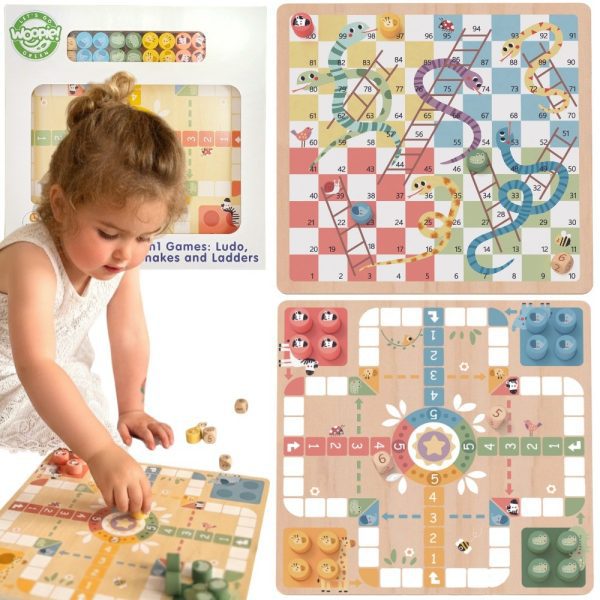 WOOPIE-GREEN-Logic-Board-Games-2-in-1-Ludo-Snakes-and-Ladders WOOPIE GREEN Logic Board Games 2 in 1 Ludo + Snakes and Ladders