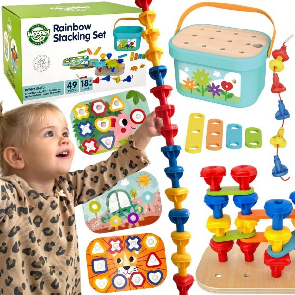 WOOPIE GREEN Montessori 12-in-1 Motor Construction Box FSC