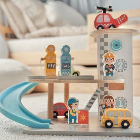 WOOPIE-GREEN-Wooden-Parking-Garage-2-in-1-Gas-Station-with-Cars-and-Figures-12-pcs-FSC-3