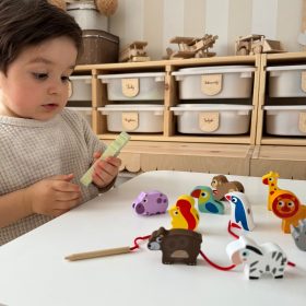 WOOPIE-GREEN-Wooden-Threading-Blocks-Safari-Animals-ZOO-13-pcs-3