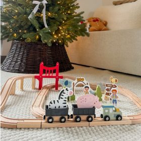 WOOPIE-GREEN-Wooden-Zoo-Train-Set-XL-Magnetic-Train-Track-60-pcs-FSC-2