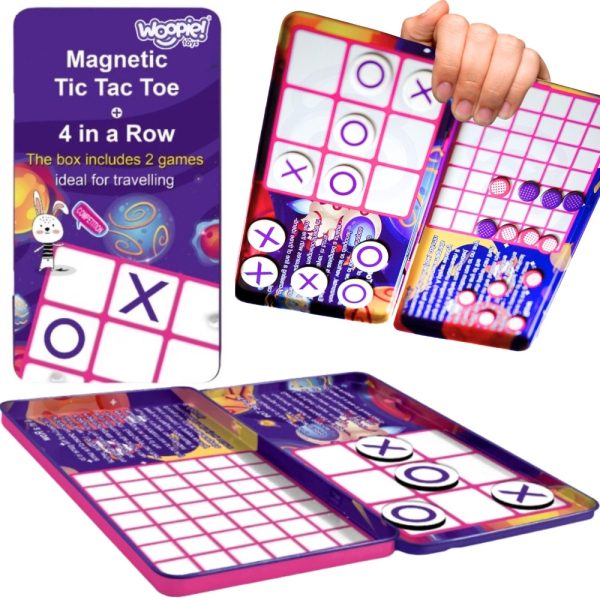 WOOPIE IQ Magnetic Strategy Game 2in1 Tic-Tac-Toe + 4 in a Line MINI Game