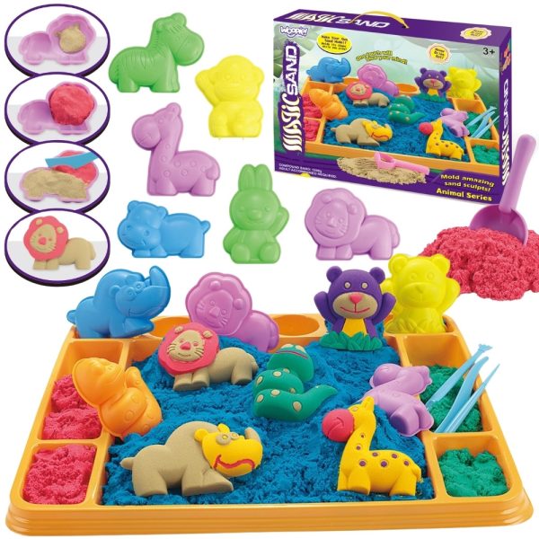 WOOPIE Kinetic Sand 1.2 kg XL ZOO Table with Molds Set