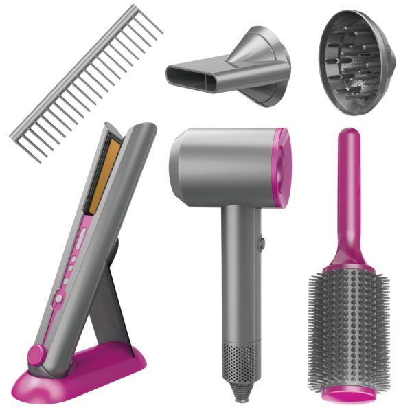 WOOPIE-Little-Hairdressers-Set-Hair-Dryer-Straightener-Accessories WOOPIE Little Hairdresser's Set Hair Dryer Straightener Accessories