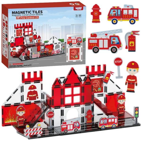 WOOPIE Magnetic Blocks 3D Fire Department Set 48 pcs.