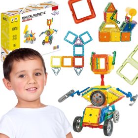 WOOPIE Magnetic Blocks Colorful 3D Vehicles STEAM Set 80pcs.