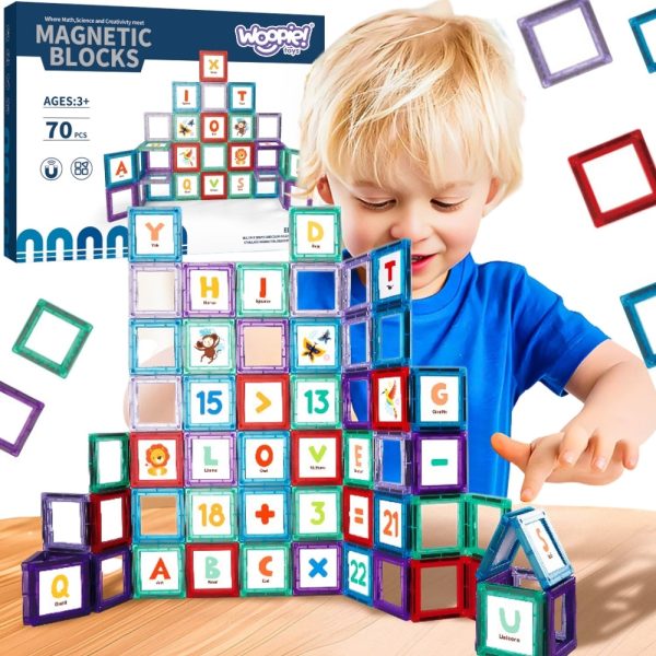 WOOPIE-Magnetic-Space-Blocks-Learning-Letters-70-Pieces WOOPIE Magnetic Space Blocks Learning Letters 70 Pieces