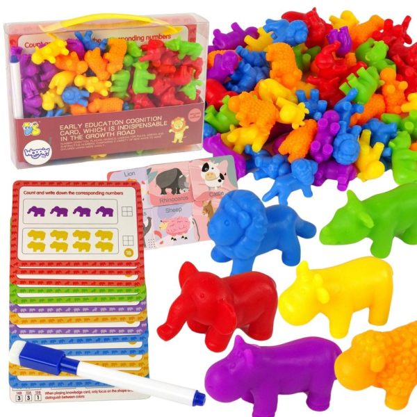 WOOPIE Montessori Educational Set Learning to Count Color Sorter Animals 83 pcs.