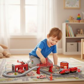 WOOPIE-Pendolino-Electric-Train-Set-Fire-Department-66pcs-1