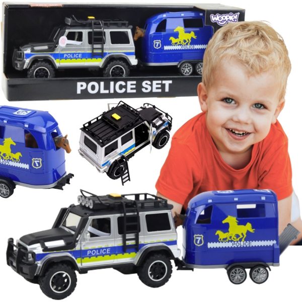 WOOPIE-Police-Off-Road-Vehicle-with-Horse-Trailer-Set WOOPIE Police Off-Road Vehicle with Horse Trailer Set