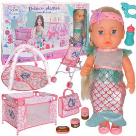WOOPIE ROYAL Baby Doll 36 cm Mermaid Interactive Set XXL Caregiver 18 in 1