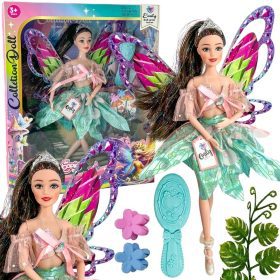 WOOPIE ROYAL Emi Fairy Doll with Colorful Wings and Hairbrush