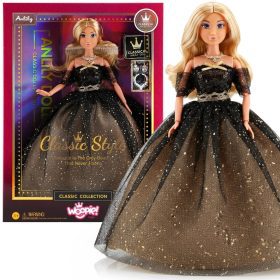WOOPIE ROYAL Lily Doll 30cm Long Blonde Hair Black Ball Gown