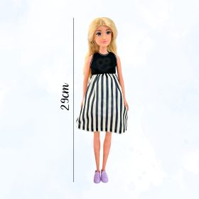 WOOPIE-ROYAL-Pregnant-Lily-Doll-in-Black-and-White-Striped-Dress-3