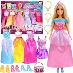 WOOPIE ROYAL Set of 5 Ball Gowns with Accessories and Doll