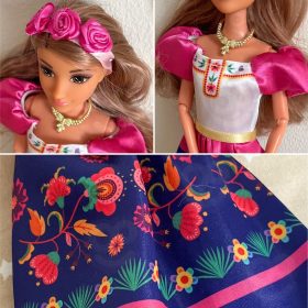 WOOPIE-ROYAL-Women-of-the-World-Dolls-Lily-Mexican-Traditional-Floral-Dress-2