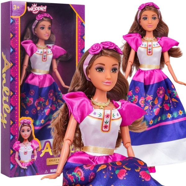 WOOPIE-ROYAL-Women-of-the-World-Dolls-Lily-Mexican-Traditional-Floral-Dress WOOPIE ROYAL Women of the World Dolls Lily Mexican Traditional Floral Dress