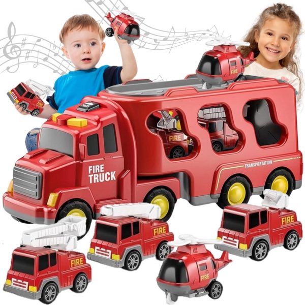 WOOPIE-Road-Tow-Truck-Set-of-5-Cars-Fire-Department WOOPIE Road Tow Truck Set of 5 Cars - Fire Department
