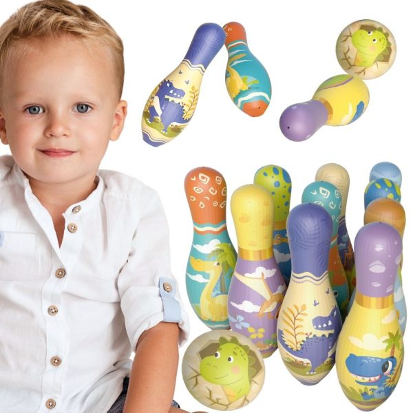 WOOPIE Soft Bowling Skill Game Dinosaurs Set of 12