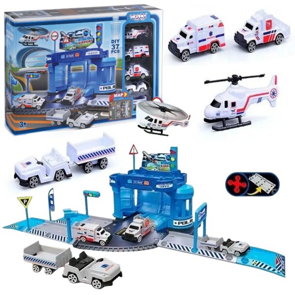 WOOPIE-Theme-Set-Airport-Police-Station-with-Cars-and-Helicopter-37-pcs WOOPIE Theme Set: Airport Police Station with Cars and Helicopter