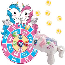WOOPIE Velcro Darts Arcade Game 2-in-1 Set Shield Launcher Unicorn
