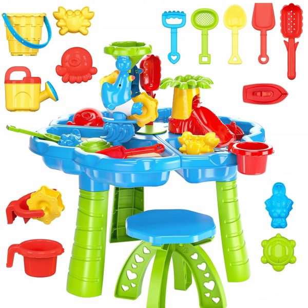 WOOPIE Water Table 2 in 1 Sandbox with Chair Aquapark with Dolphin