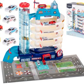 5 lygių elektrinis liftas + kilimėlis + 8 automobiliai
